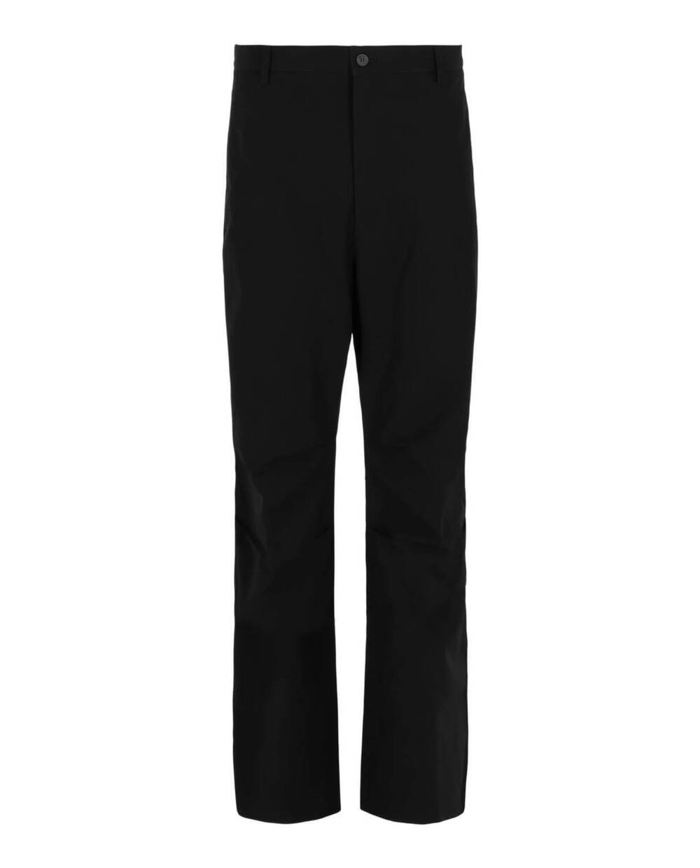 NEW SALVATORE FERRAGAMO men's cotton-blend trousers in black